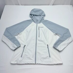 Columbia Softshell Windbreaker Jacket Womens Medium Hooded Full Zip Lightweight‎